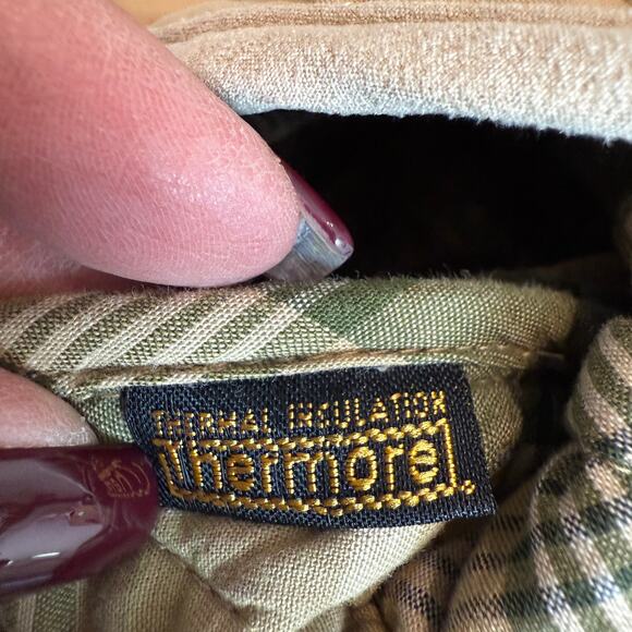 Women's L.L. Bean Tan Quilted Cotton Blend Button Front Vest Size Large - Picture 4 of 11